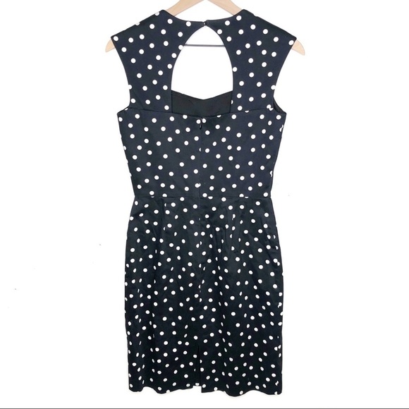 WHBM Polka Dot Sheath Dress Sweetheart Neckline Black 2 - Picture 4 of 6